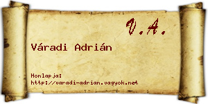 Váradi Adrián névjegykártya