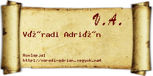 Váradi Adrián névjegykártya